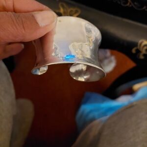 Vintage* -KC (Kenneth Cole) Wide Cuff Silver-tone Bracelet